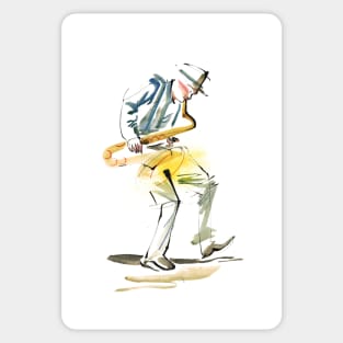 Saxophonist Player Musician Drawing Sticker